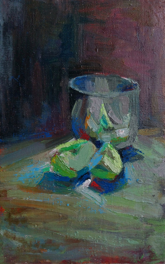 Glass and Sliced Apples - Kamsar Ohanyan