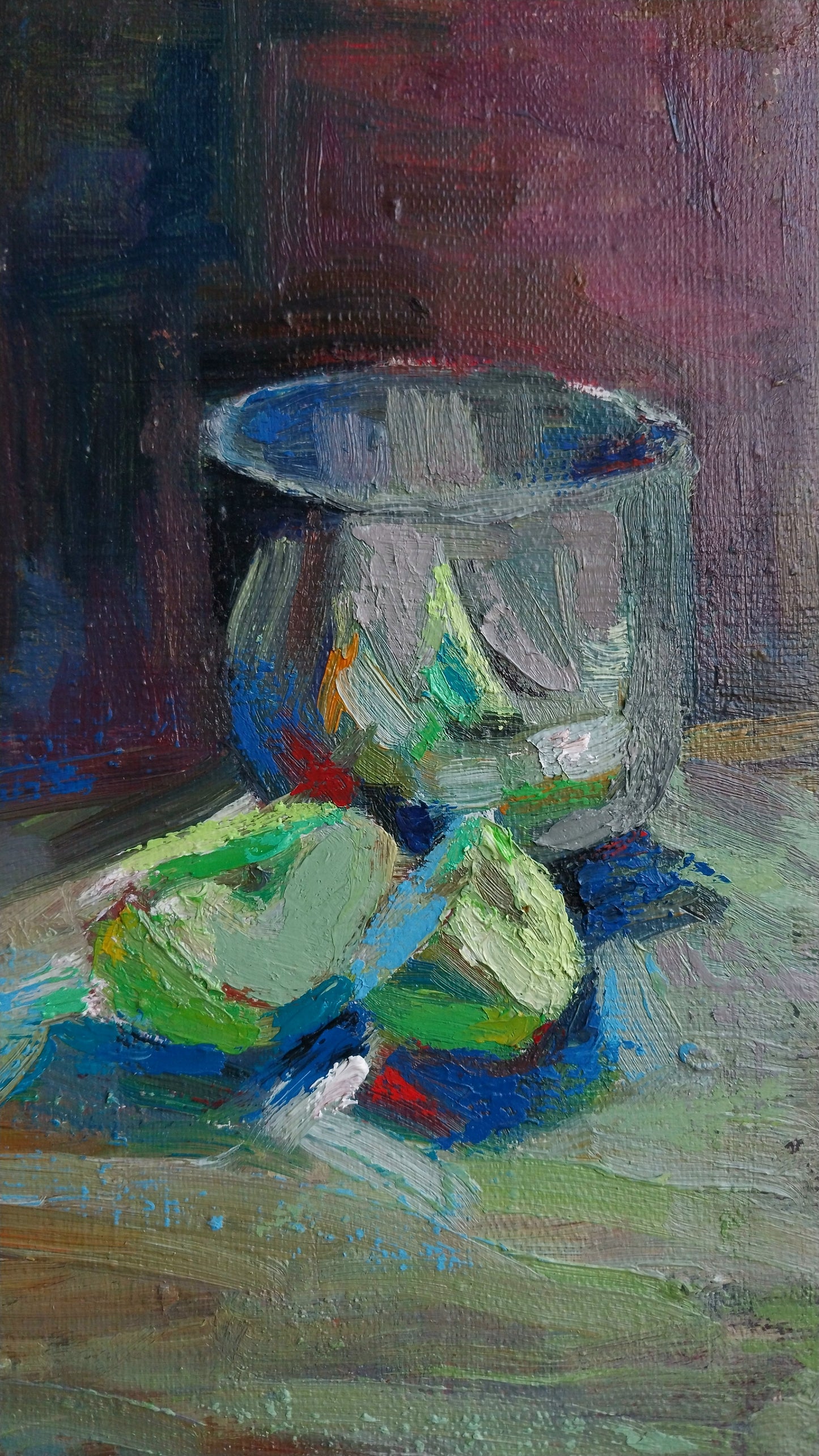 Glass and Sliced Apples - Kamsar Ohanyan