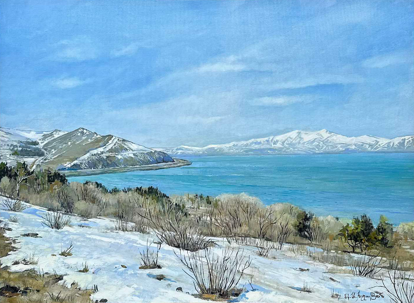 Sevan in Snow - Aramayis Khlghatyan