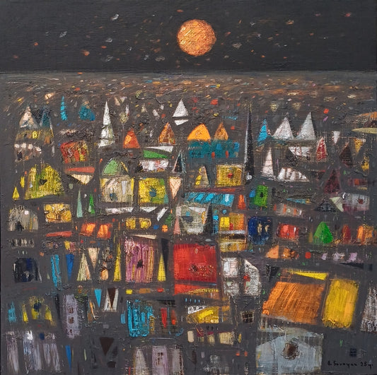 Golden Moon Above City - Aram Sevoyan