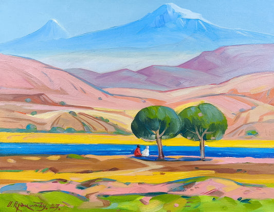 Two by the River Beneath Ararat - Samvel Atasunc