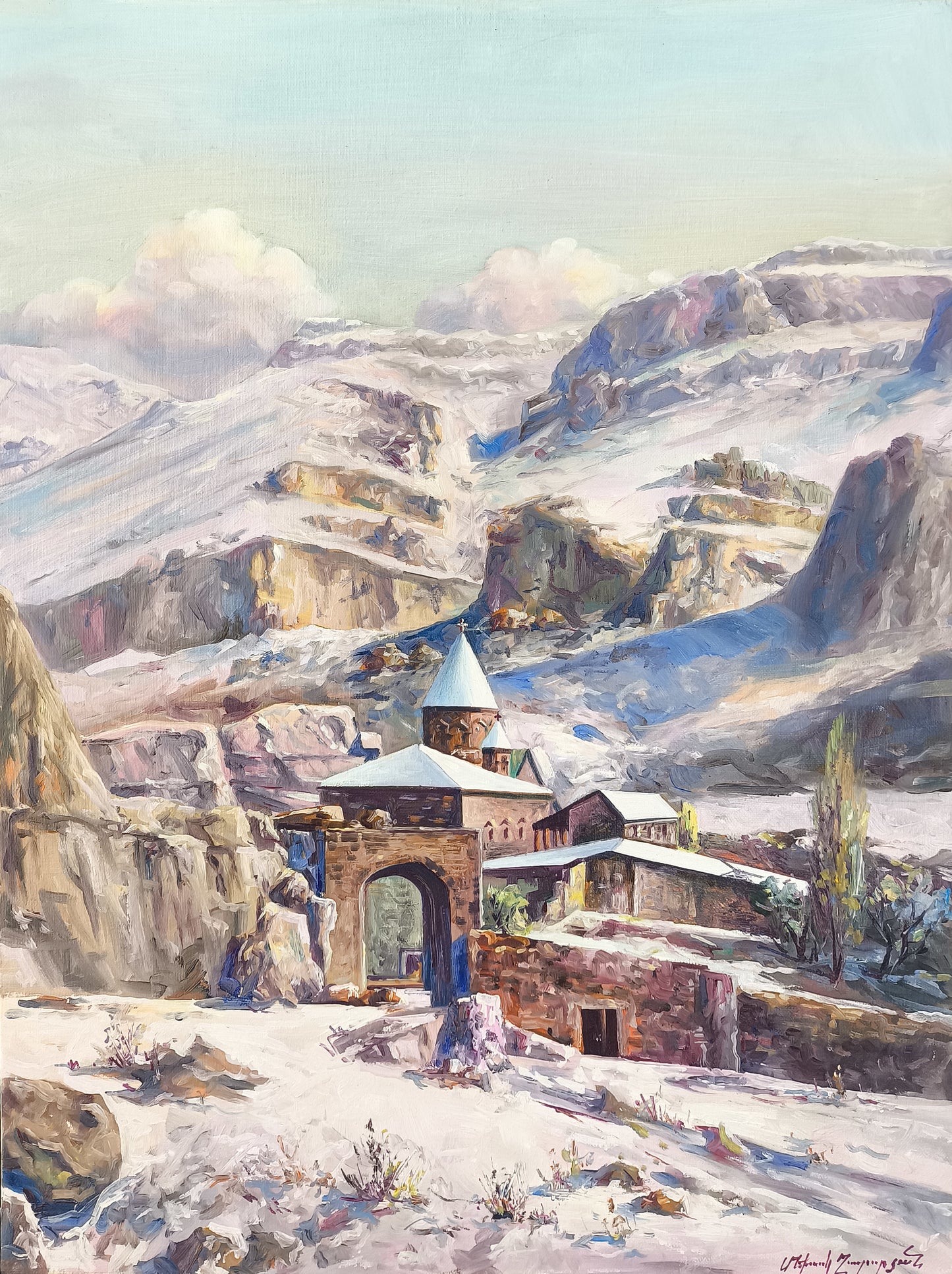 Monastery in the Snow - Mexak Khazaryan