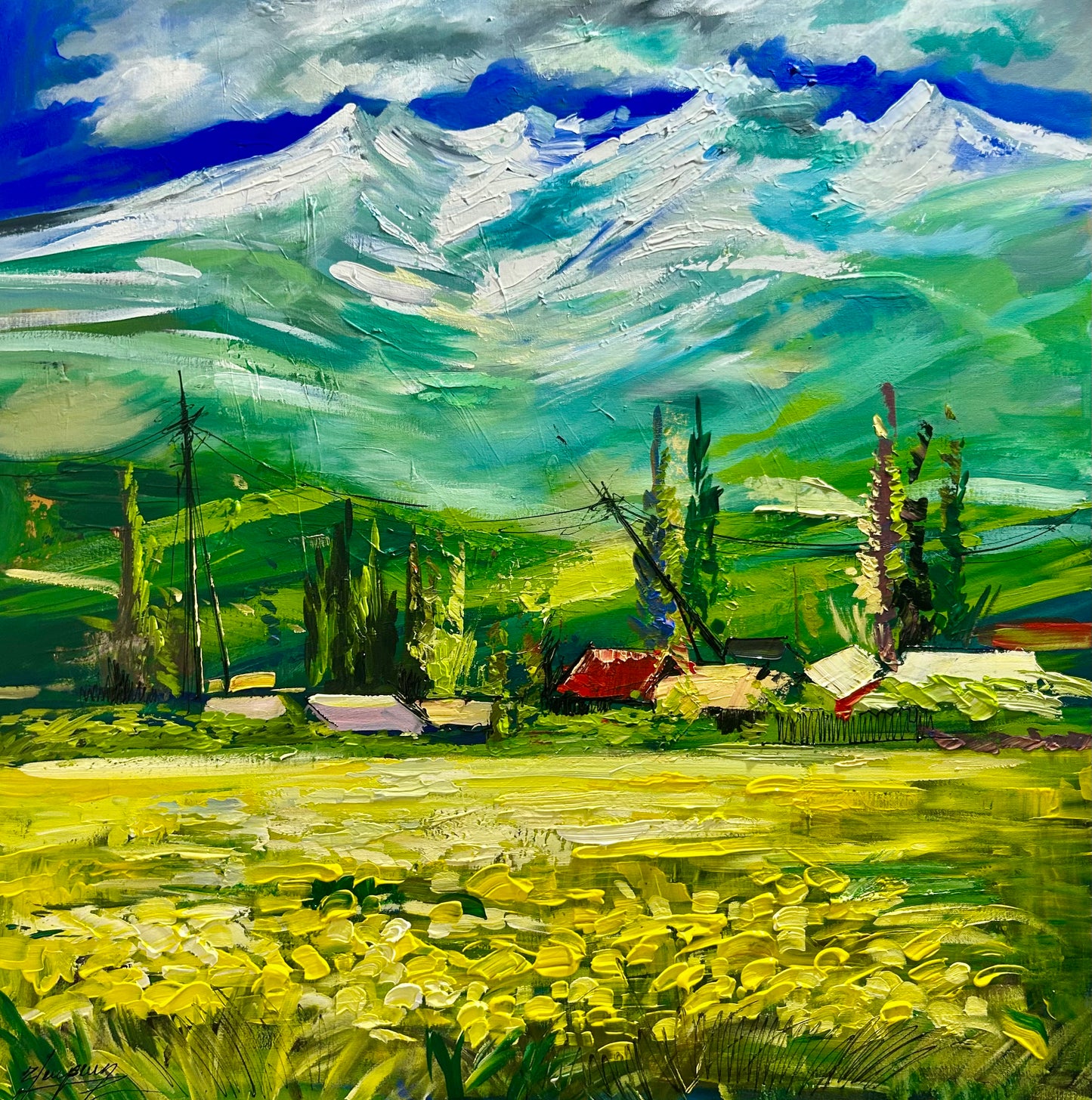 Village Beneath Aragats - Vahe Bagumyan