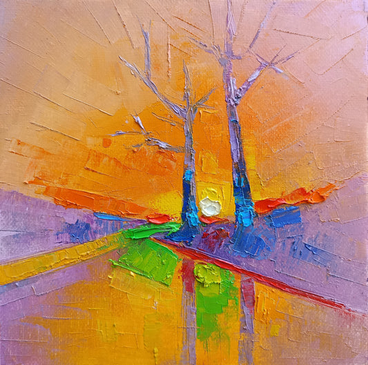Two Trees at Dusk - Narek Qochunc