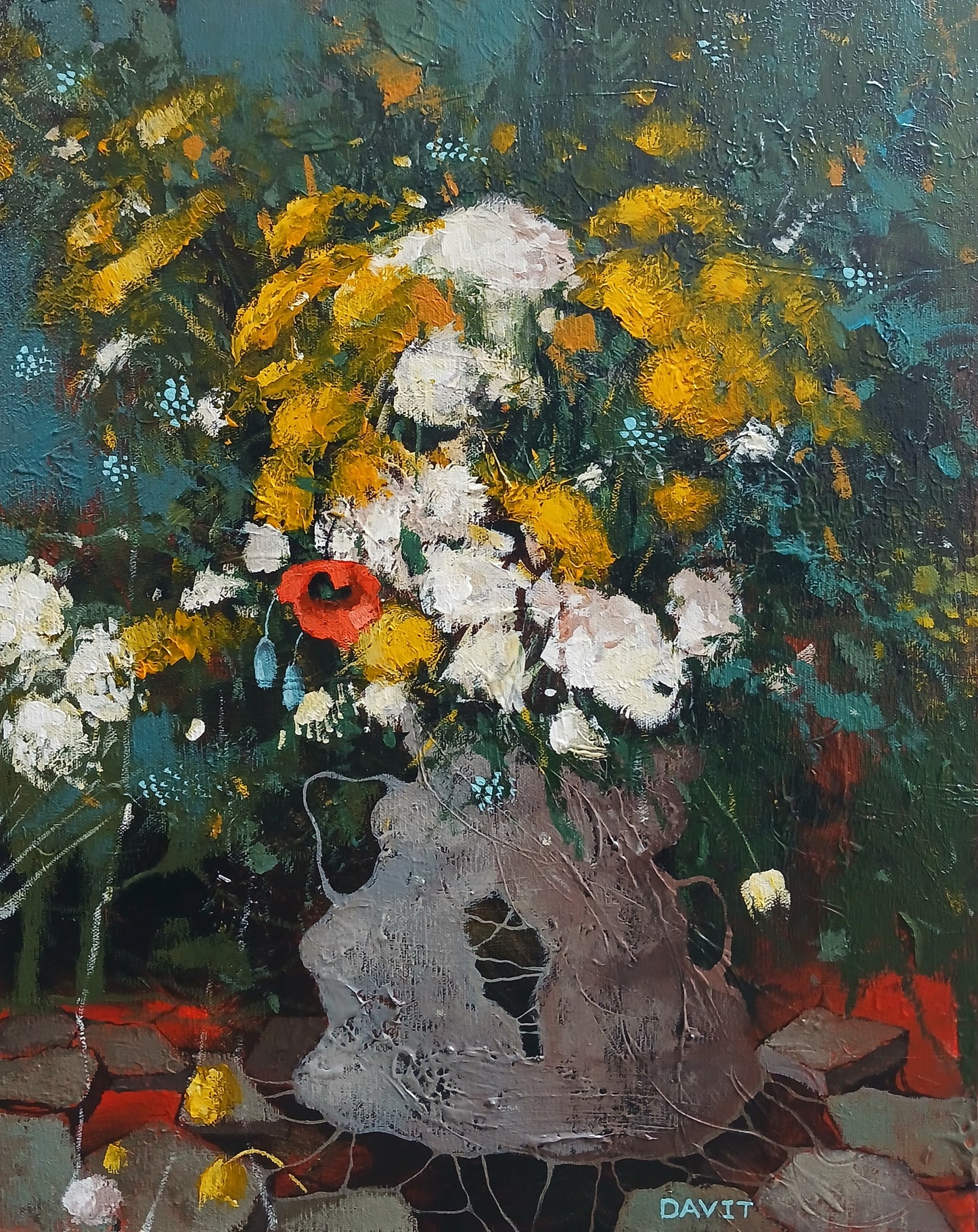 Rustic Floral Still Life - Davit Arstamyan